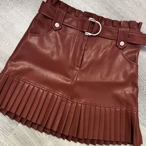 Zara leather skirt with pleated detail SIZE M